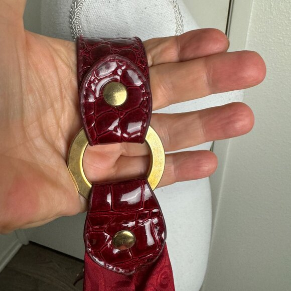 Cute Red Shoulder Bag Croc Style Fabric - Picture 9 of 13